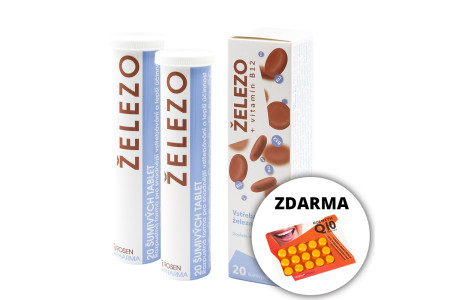 2x Železo - šumivé tablety + Q10 zdarma