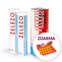 2x Železo - šumivé tablety + Q10 zdarma